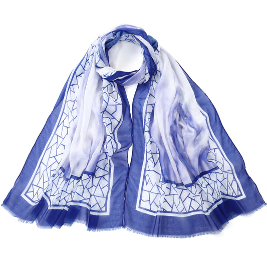 Blue  Vibrant Watercolour Design Scarf
