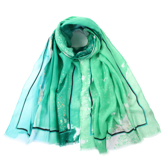 Green Tie-Dye Scarf