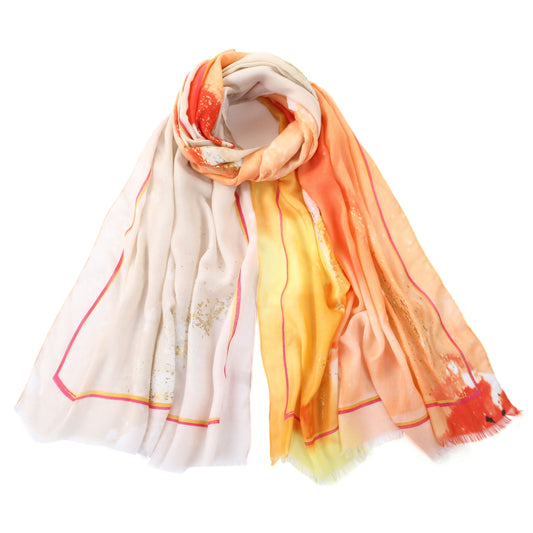 Orange Tie-Dye Scarf