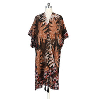 Brown leaves Print Soft Touch Kimono