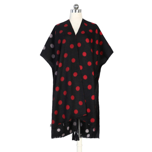 Black and Red Polka Dots Kimono