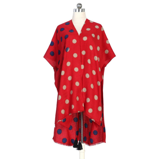 Red and Blue Polka Dots Kimono