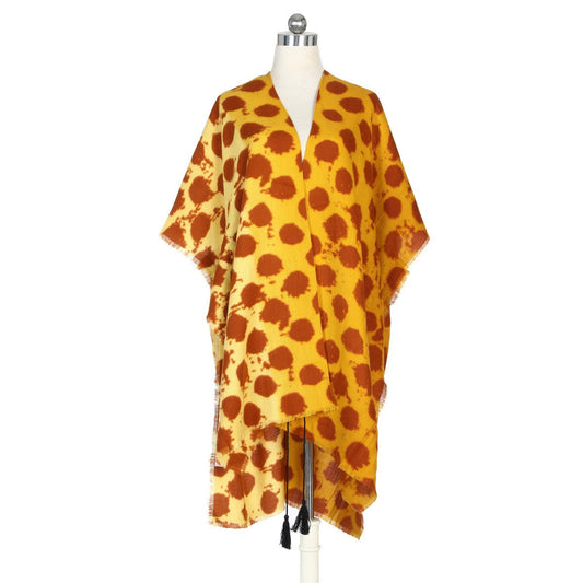 Yellow Polka Dots Soft Feel Kimono