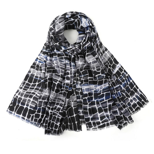 Cobble Stone Pattern Scarf - Black