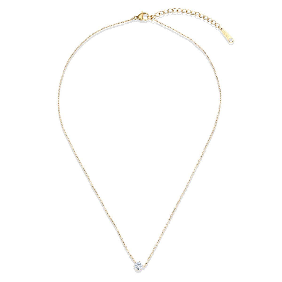 Gold Chain Minimalist Gem Pendant Necklace