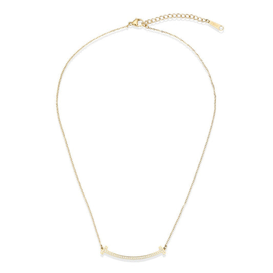 Gold Necklace with Rounded Bar Detail and Diamantes