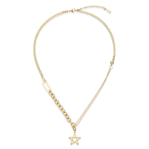 Gold Multi-chain Necklace with Star Accent