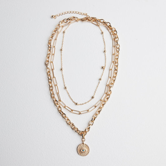 Golden Sparkle Drop Necklace