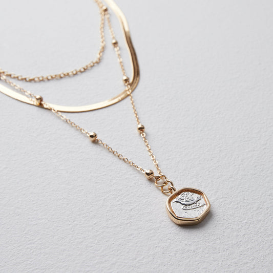 Golden Crystal Pendant Necklace