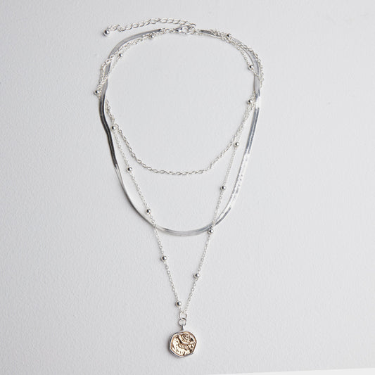 Silver Crystal Pendant Necklace