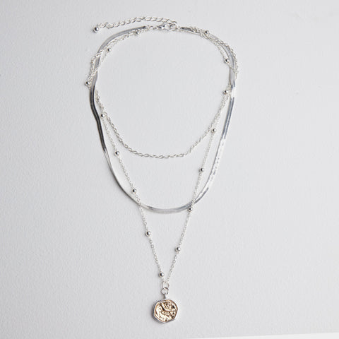 Silver Crystal Pendant Necklace