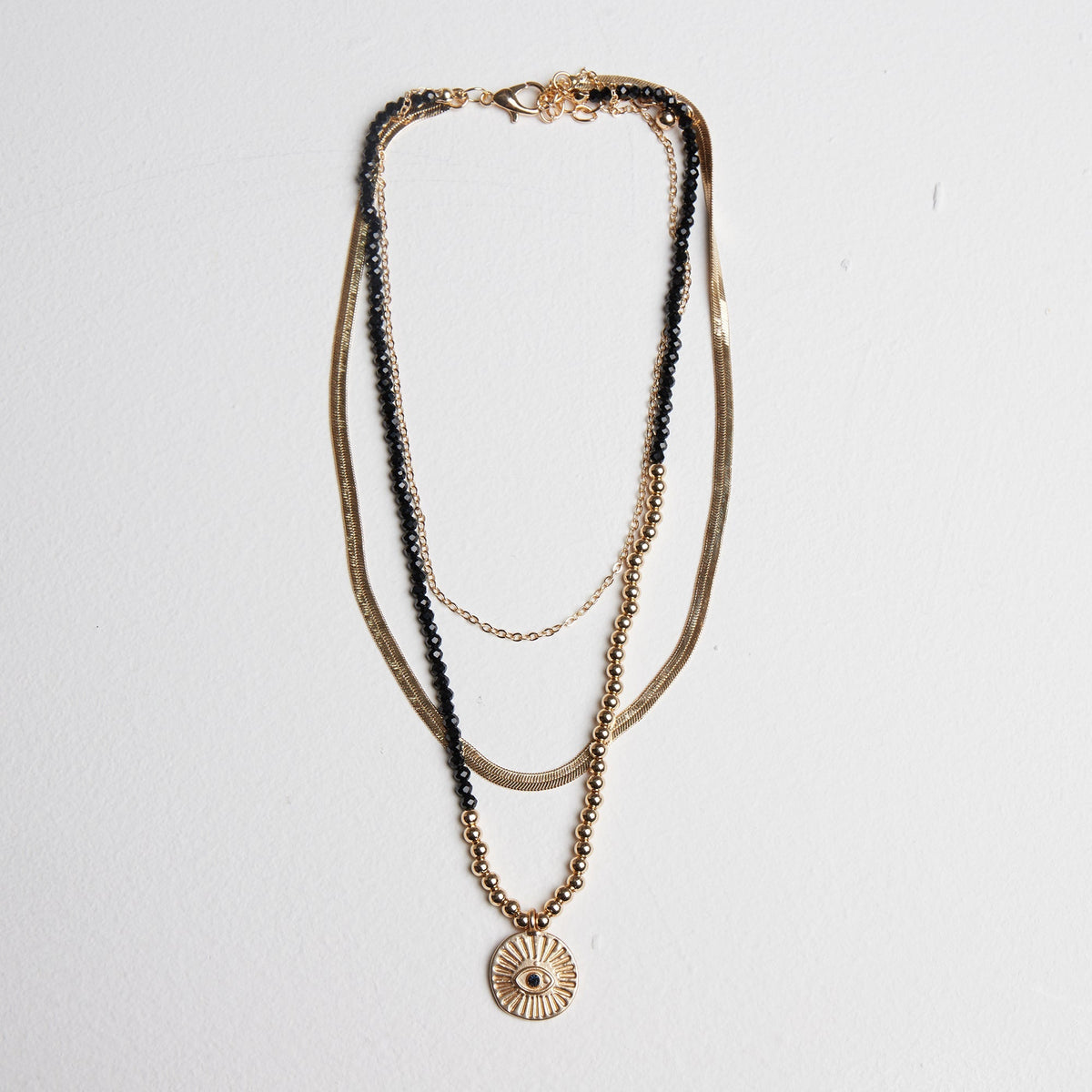 Golden Textured Chain Necklace