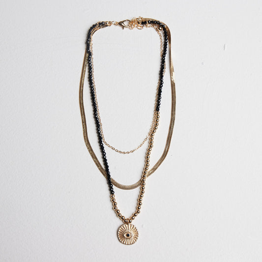 Golden Textured Chain Necklace