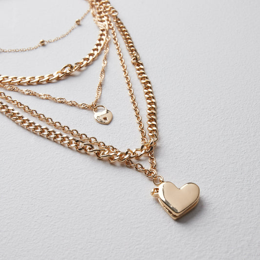 Golden Gemstone Drop Necklace