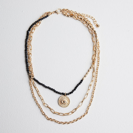 Golden Layered Statement Necklace