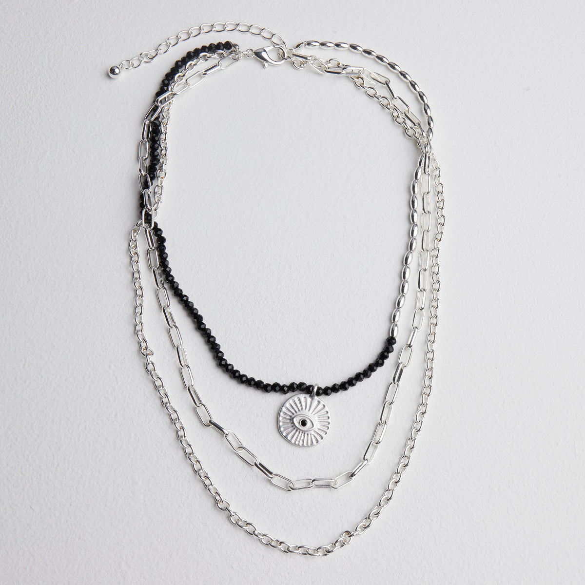 Silver Layered Statement Necklace