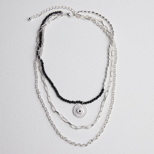 Silver Layered Statement Necklace