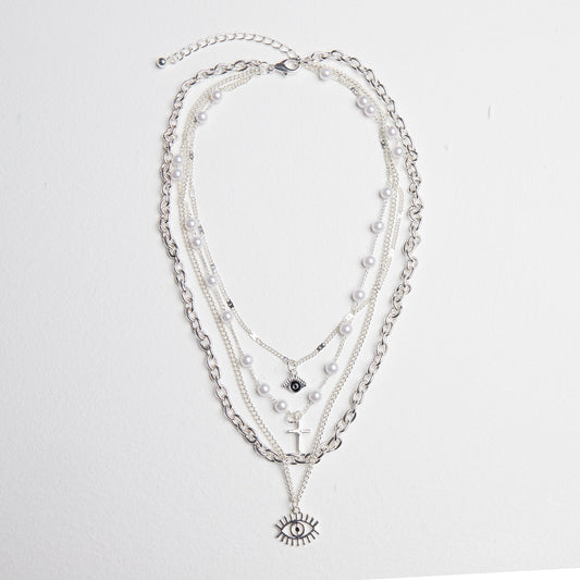 Silver Chain Layered Necklace