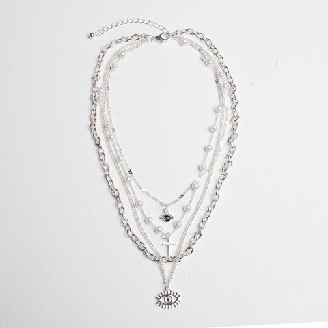 Silver Chain Layered Necklace