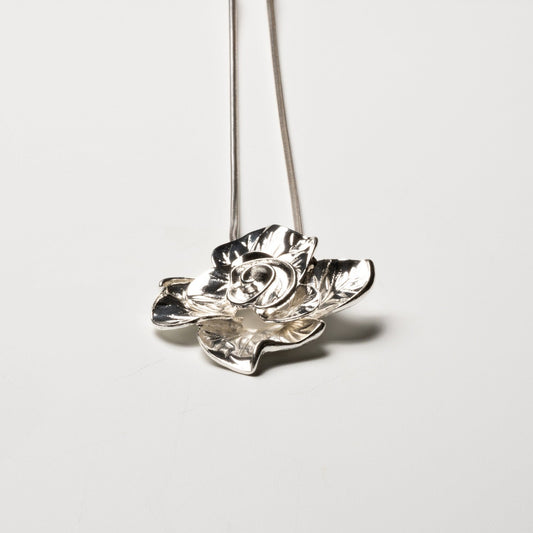 Rose Flower Pendant Long Necklace