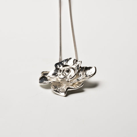 Rose Flower Pendant Long Necklace