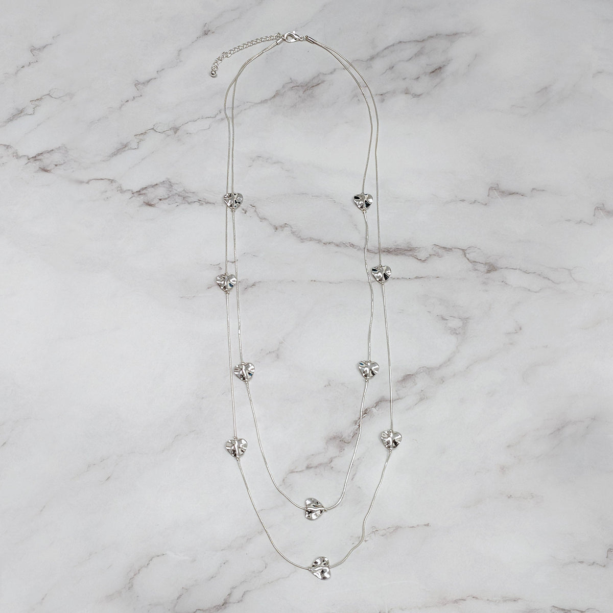 Tiny Hearts In A Chain Necklace