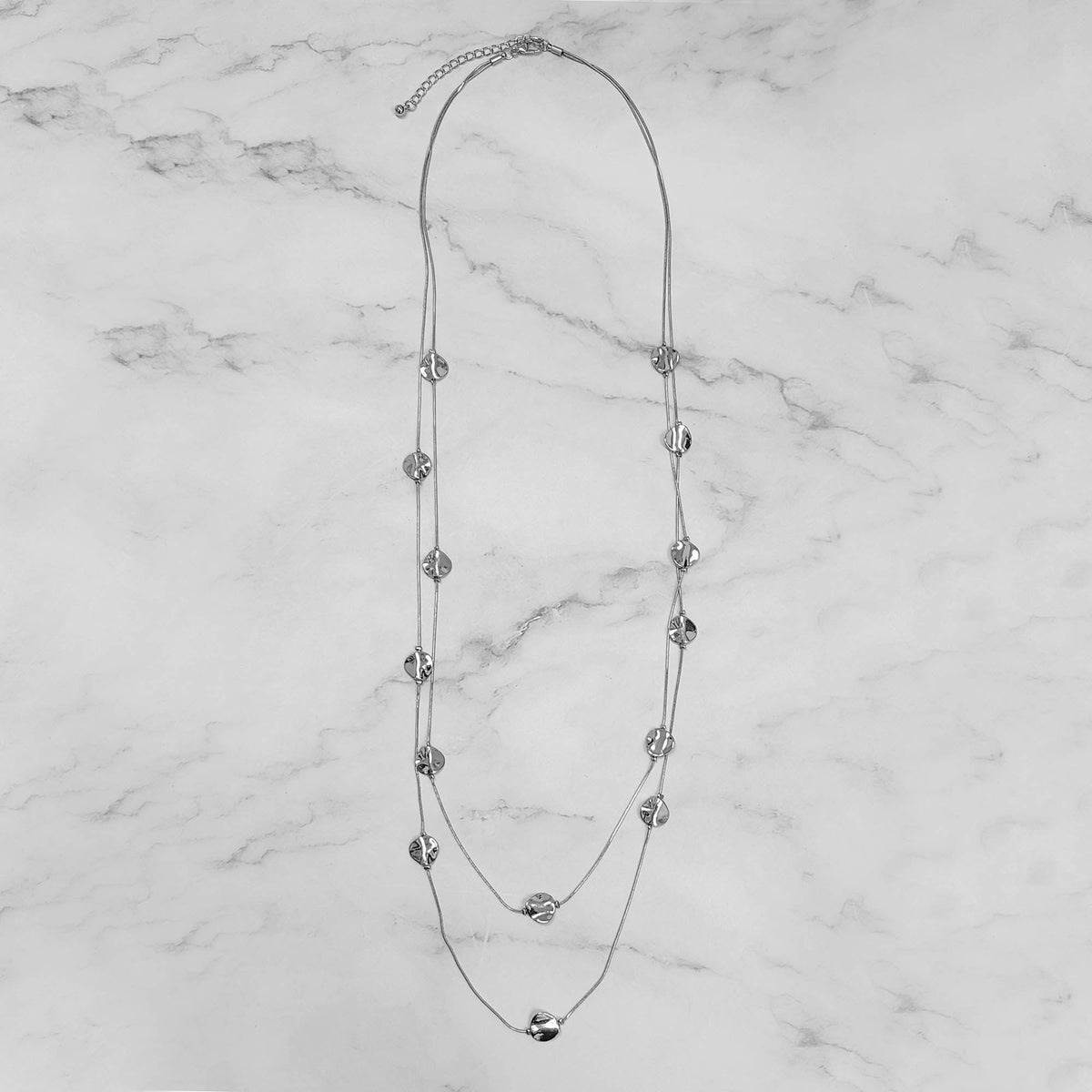 Tiny Metal Disk Chain Necklace
