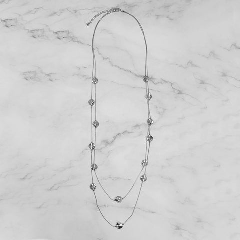 Tiny Metal Disk Chain Necklace