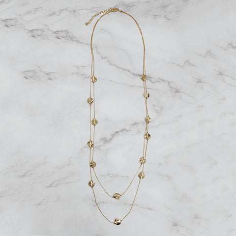 Tiny Metal Disk Chain Necklace