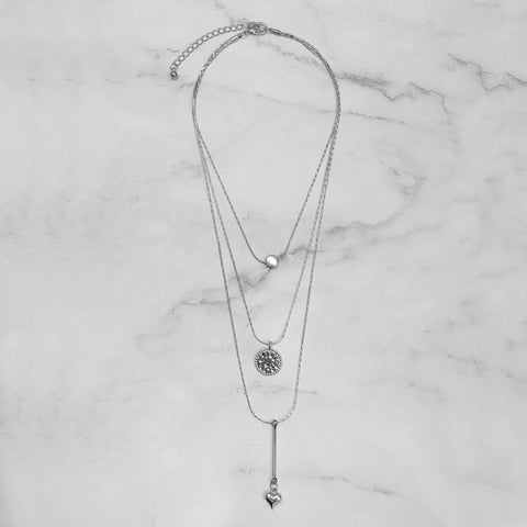 Hammered Effect Disk Pendant Necklace