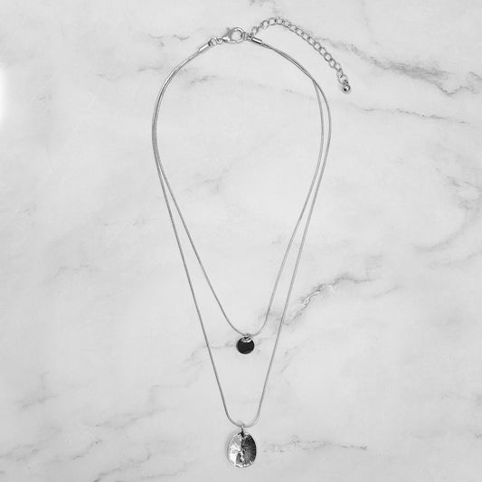 Oval Disk Rays Pendant Necklace