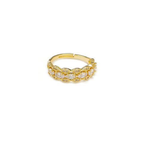 Teardrop Gem Stone Golden Ring