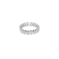 Adjustable Teardrop Diamond Silvery Ring
