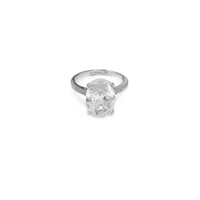 Adjustable Oval Cut Silvery Ring