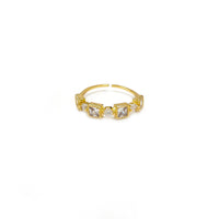 Adjustable Princess Cut Diamond Golden Ring