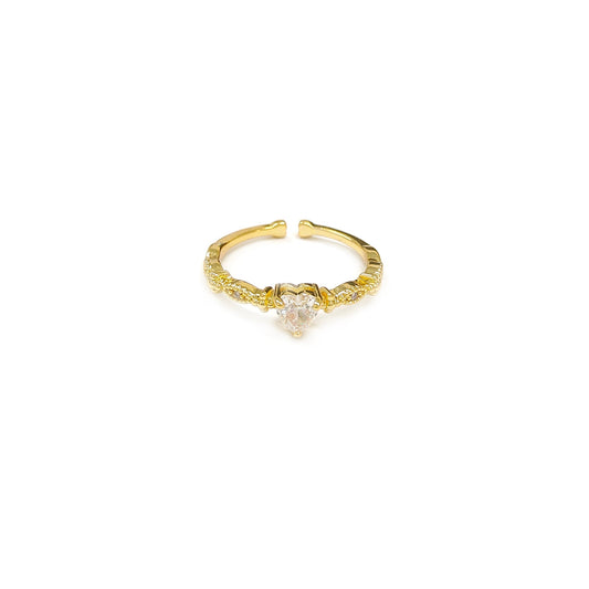 Heart Cut Gemstone Golden Ring