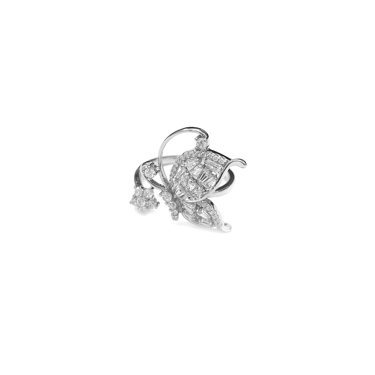Butterfly Diamond Silvery Ring