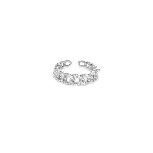 Diamante Chain Silvery Ring