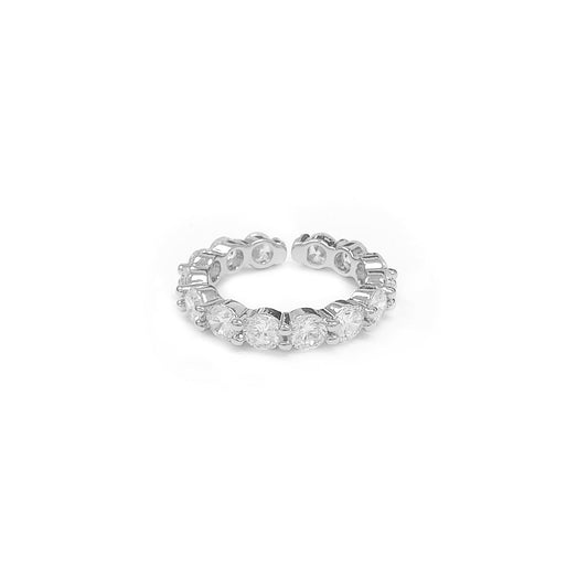 Diamonds Balls Eternity Silver Ring