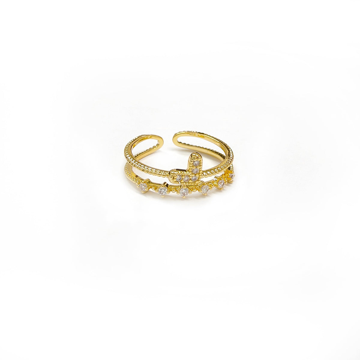 Diamond Heart Golden Ring