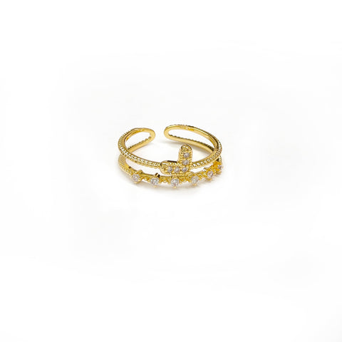 Diamond Heart Golden Ring