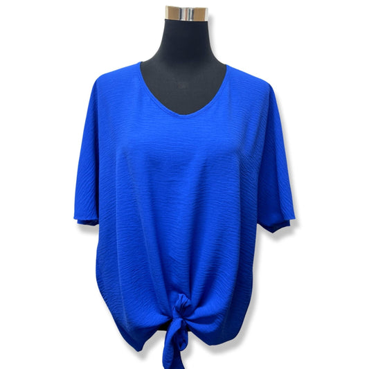 Brilliant Blue Front-Knot Top