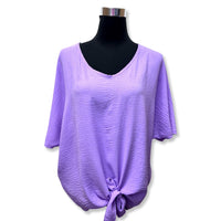 Lavender Soft-Touch Knot Top