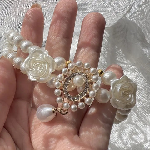 Luxury Double Pearl Pet Necklace Classic Collar for Small Dogs & Cats