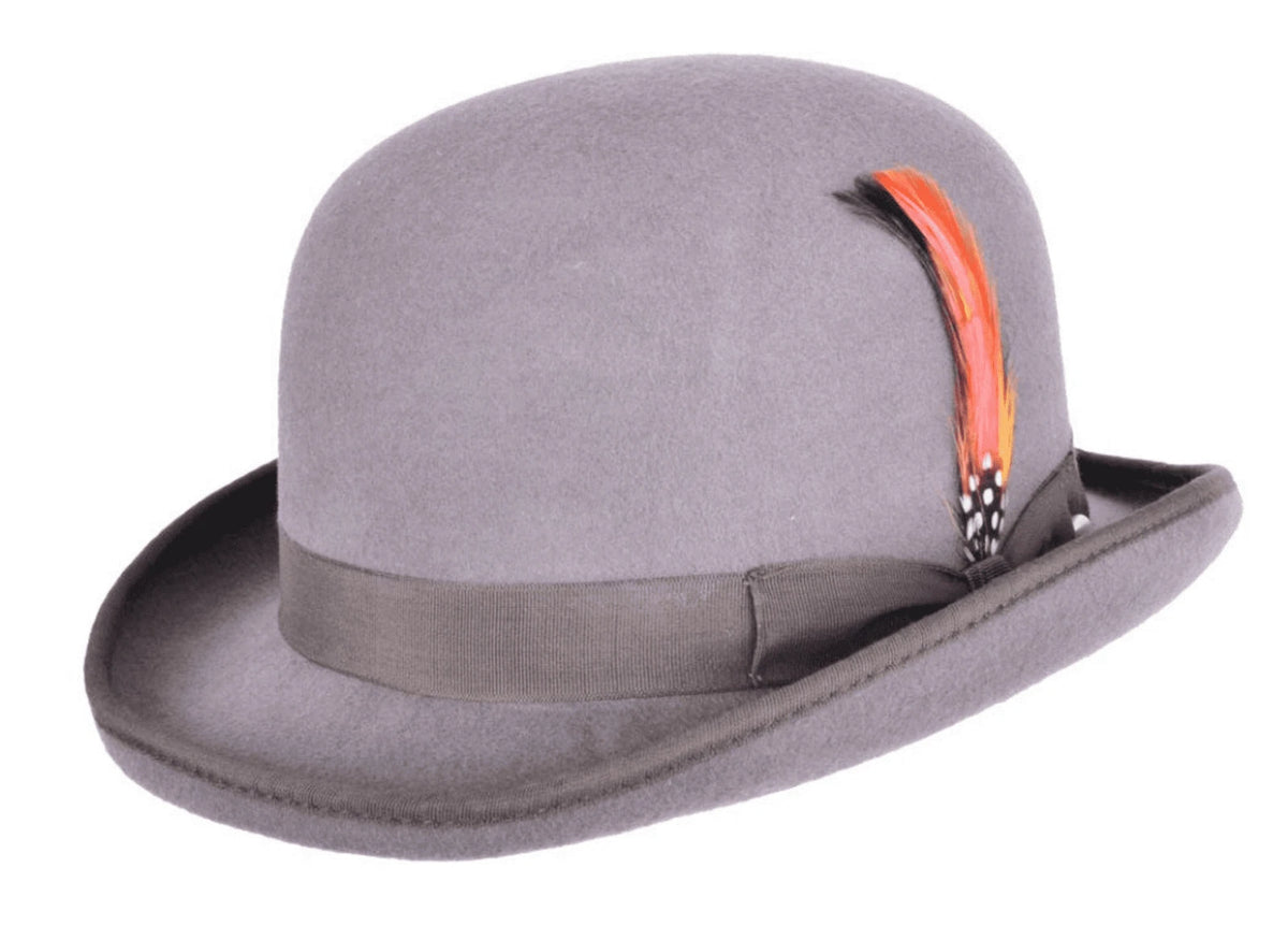 Bowler Felt  Hat  For Unisex in Light Grey