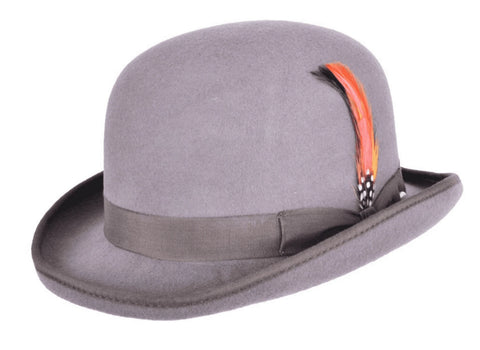 Bowler Felt  Hat  For Unisex in Light Grey
