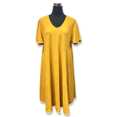 Saffron Flow Flutter Hem Dress