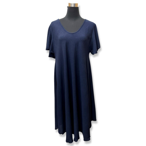 Midnight Bloom Flutter Sleeve Dress
