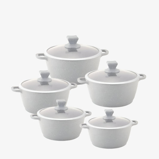 Nea Marbell 5pc Diecast Stockpot Set – Grigio