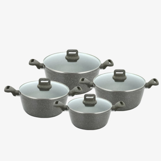 SQ Professional Zoya Forged Stockpot Set of 4 Marbled Grey